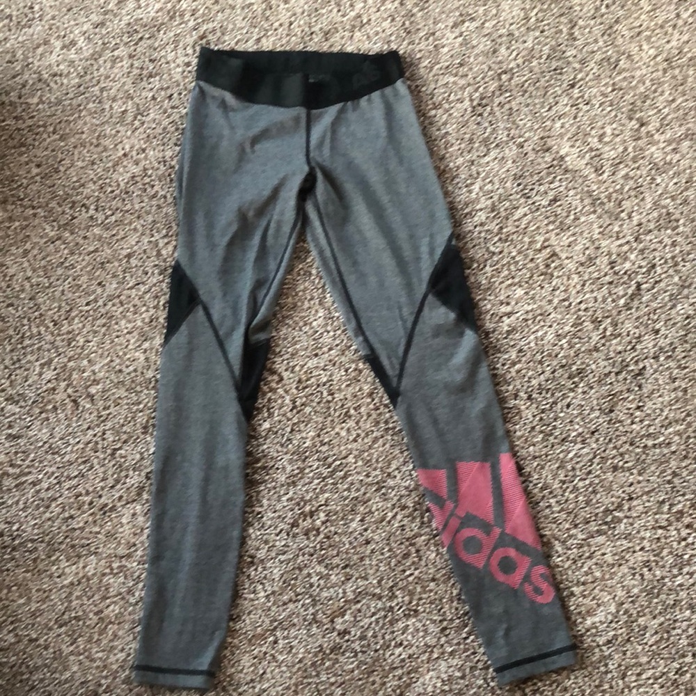 Adidas Grey & Black Logo leggings